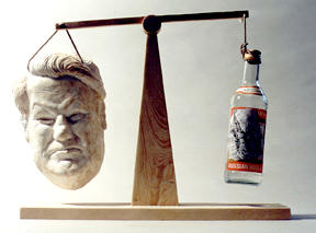 Jim Victor's construction of Boris Yeltsin and a vodka bottle