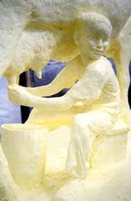 Jim Victor's Butter Sculpture of a boy milking a cow