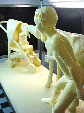Boys and cow butter sculpture