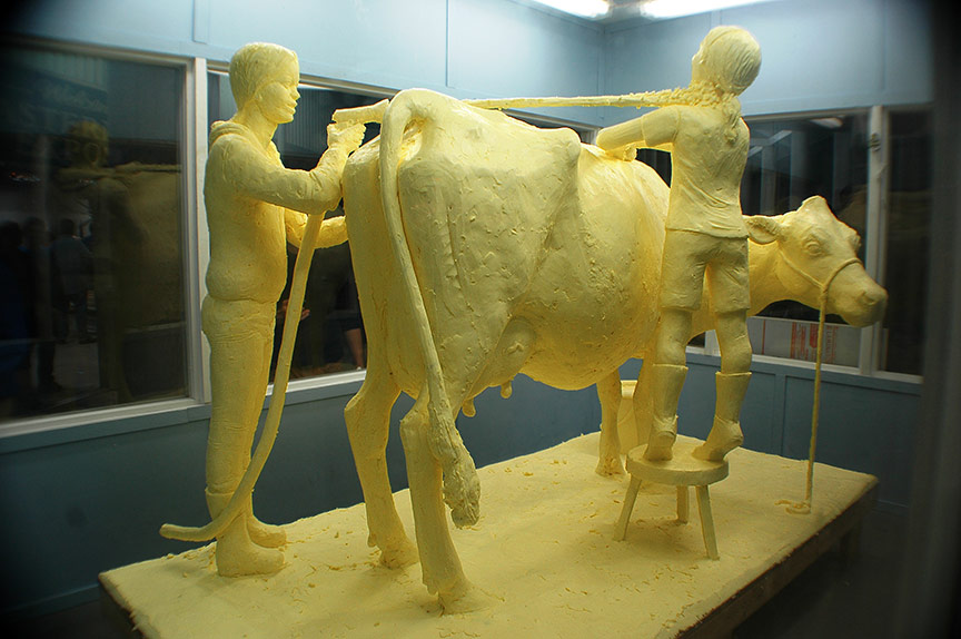 Big E butter sculpture