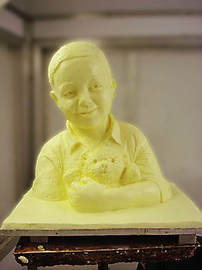 Paula Deen's Grandson  Butter Sculpture by Marie Pelton, for Paula Deen Show pilot Atlantic City, NJ; July 2008