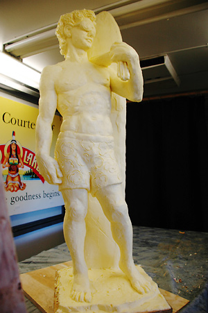 Michaelangelo's "David" carved out of butter for the Orange County Fair