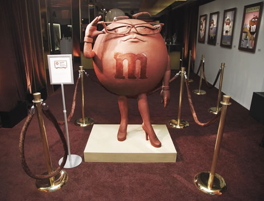 Ms Brown chocolate sculpture for M&M