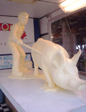 boy and Pig butter sculpture