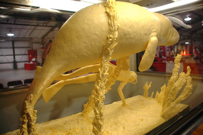 manatee sculpted in butter