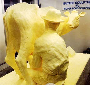 Jim Victor's Butter Sculpture of Jim Graham milking a cow
