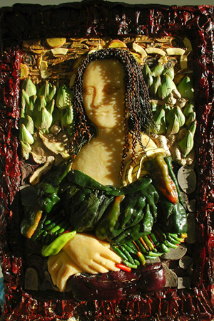The Mona Lisa done in vegetables for the Orange County Fair