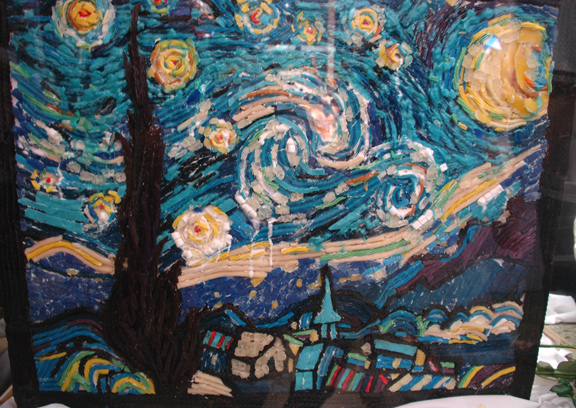 Van Gogh's Starry night in candy