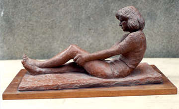 Jim  Victor's terra-cotta sculpture of beverly