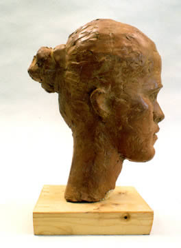 Jim  Victor's terra-cotta bust of marcia