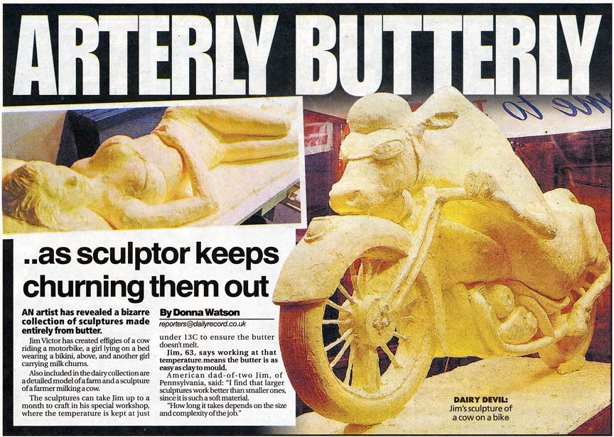 Daily Record, Scotland article about Jim Victor, Butter Sculptor