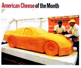Terry Labonte's car carved in cheddar cheese for NASCAR by Jim Victor, Butter sculptor