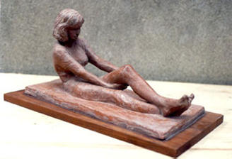 Jim  Victor's terra-cotta sculpture of beverly